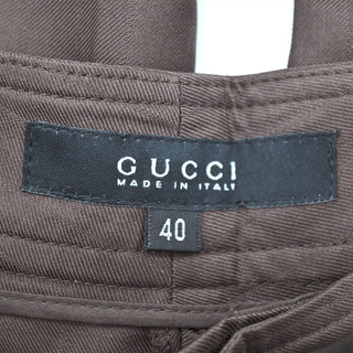 GUCCI | Brown Silk Pinstripe Trousers