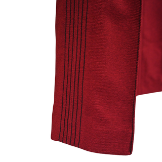 BURBERRY | Dark Red Contrast Stitch Pintuck Trousers