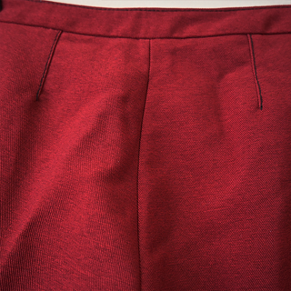 BURBERRY | Dark Red Contrast Stitch Pintuck Trousers
