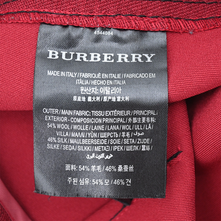 BURBERRY | Dark Red Contrast Stitch Pintuck Trousers
