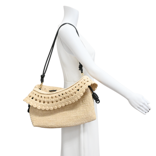 LOEWE | Flamenco Raffia Convertible Clutch Bag