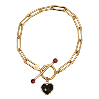 MABEL CHONG | Garnet Heart Toggle Bracelet