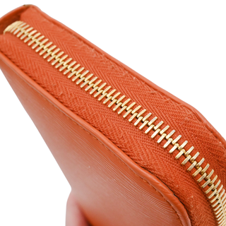 PRADA | Orange Saffiano Zip-Around Continental Wallet