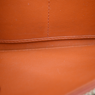 PRADA | Orange Saffiano Zip-Around Continental Wallet