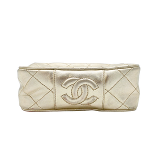CHANEL | Quilted Gold-Metallic Mini Camera Bag