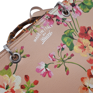 GUCCI | Pink Blooms Bamboo Shopper Tote Bag