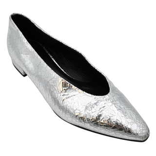 LORO PIANA | Rebecca Cracked Metallic Ballet Flats
