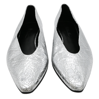 LORO PIANA | Rebecca Cracked Metallic Ballet Flats