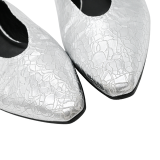 LORO PIANA | Rebecca Cracked Metallic Ballet Flats