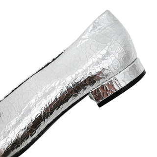 LORO PIANA | Rebecca Cracked Metallic Ballet Flats