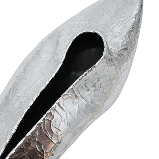 LORO PIANA | Rebecca Cracked Metallic Ballet Flats