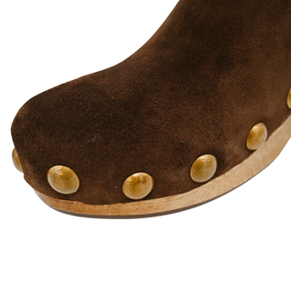 TORY BURCH | Blythe Brown Suede Clogs