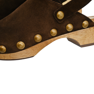TORY BURCH | Blythe Brown Suede Clogs