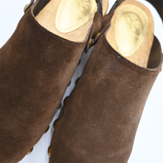 TORY BURCH | Blythe Brown Suede Clogs