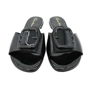 SANTONI | Apricot Patent Buckle Flat Sandals