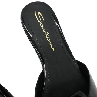 SANTONI | Apricot Patent Buckle Flat Sandals