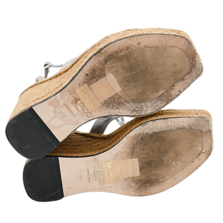 JIMMY CHOO | Ayla Lizard-Embossed Leather Wedge Espadrilles