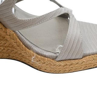 JIMMY CHOO | Ayla Lizard-Embossed Leather Wedge Espadrilles