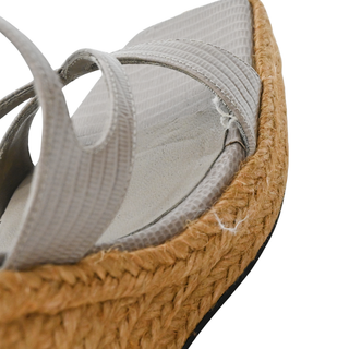 JIMMY CHOO | Ayla Lizard-Embossed Leather Wedge Espadrilles