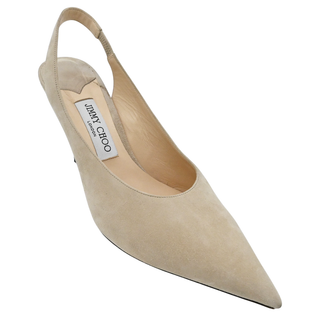JIMMY CHOO | Ivy Sand Suede Slingback Heels