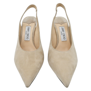 JIMMY CHOO | Ivy Sand Suede Slingback Heels