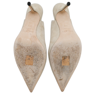 JIMMY CHOO | Ivy Sand Suede Slingback Heels