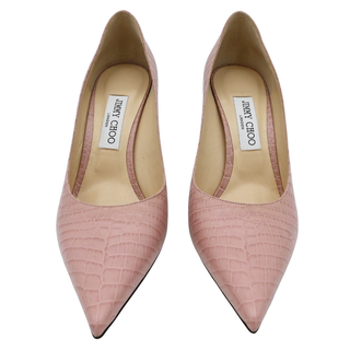 JIMMY CHOO | Love Croc-Embossed Blush Pink Pumps
