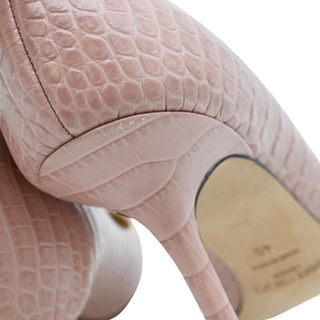 JIMMY CHOO | Love Croc-Embossed Blush Pink Pumps