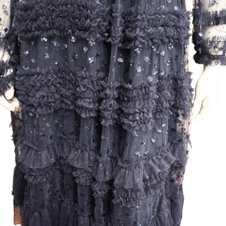 Vivian Navy Embellished Lace Gown