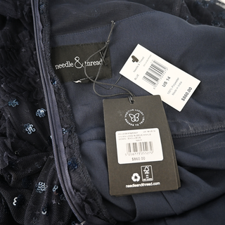 Vivian Navy Embellished Lace Gown