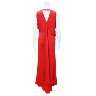 MARIA CORNEJO | Bias Sarah Rouge Eco Draped Long Dress