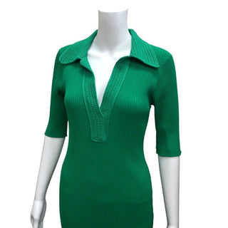 Clover Green Adrian Ribbed Midi Dress