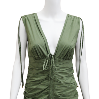 Army Green Perrin Ruched Maxi Dress