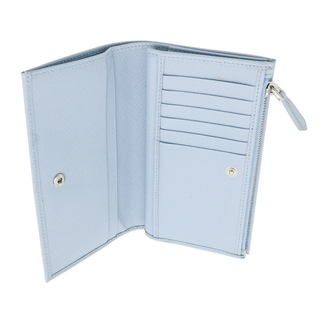 PRADA | Pale Blue Saffiano Leather Fold Wallet