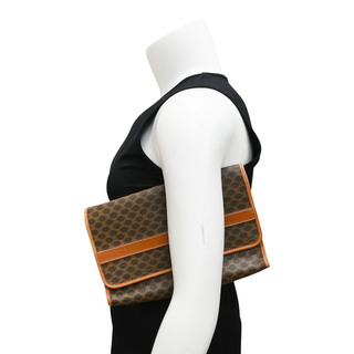 CELINE | Logo Macadam Flap Clutch