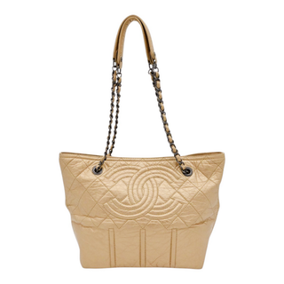 CHANEL | Gold Metallic Shopping in Moscow Tote Bag