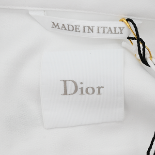 DIOR | White Poplin Green Clover Embroidered Blouse