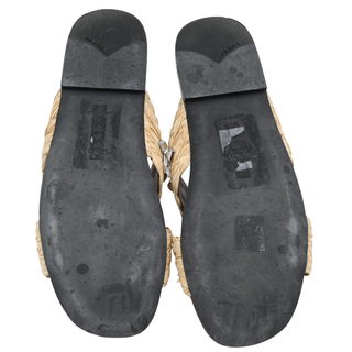 PRADA | Jeweled Raffia Flat Slide Sandals