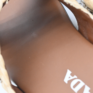 PRADA | Jeweled Raffia Flat Slide Sandals