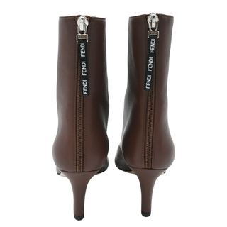 FENDI | Brown Leather FFreedom Zip Booties