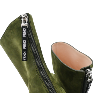 FENDI | Green Suede FFreedom Zip Booties