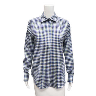 LOEWE | Blurred Check Cotton Button-Down Blouse