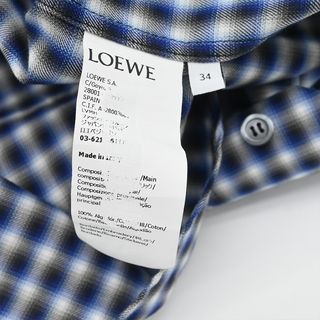 LOEWE | Blurred Check Cotton Button-Down Blouse