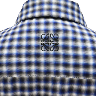 LOEWE | Blurred Check Cotton Button-Down Blouse