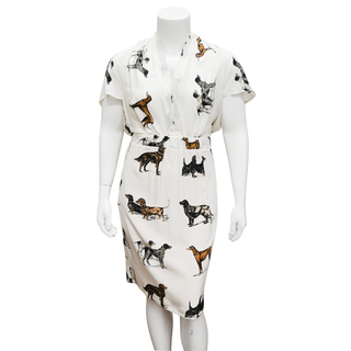 STELLA MCCARTNEY | Dog Print Silk Dress