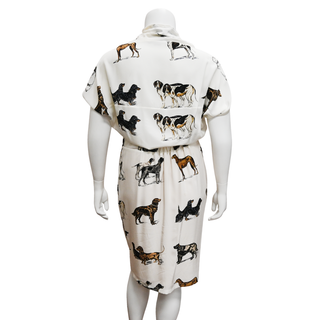 STELLA MCCARTNEY | Dog Print Silk Dress