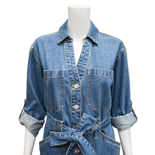 VERONICA BEARD | Evelyn Blue Denim Midi Shirt Dress