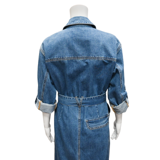 VERONICA BEARD | Evelyn Blue Denim Midi Shirt Dress