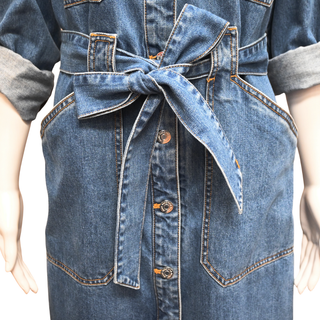 VERONICA BEARD | Evelyn Blue Denim Midi Shirt Dress