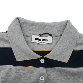 MIU MIU | Striped Jersey Polo Shirt